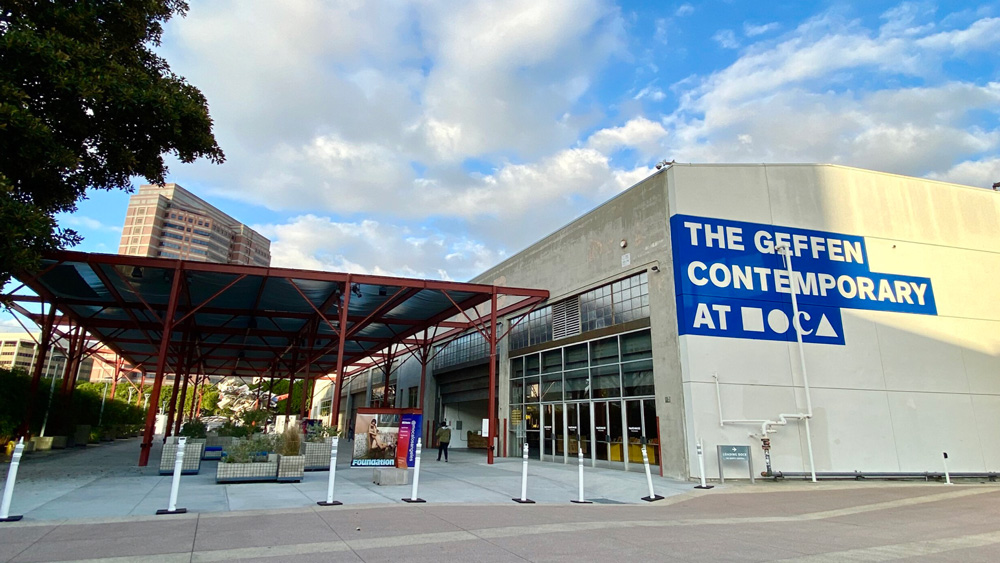 A photograph of the exterior of the Geffen Contemporary at MOCA.
