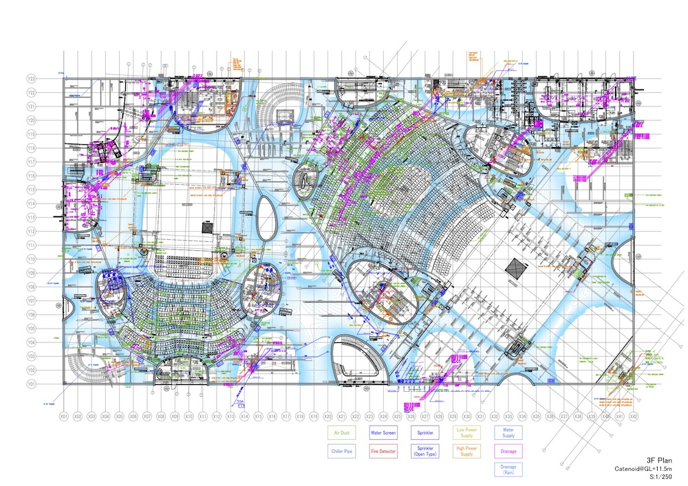 A construction drawing of the National Taichung Theater