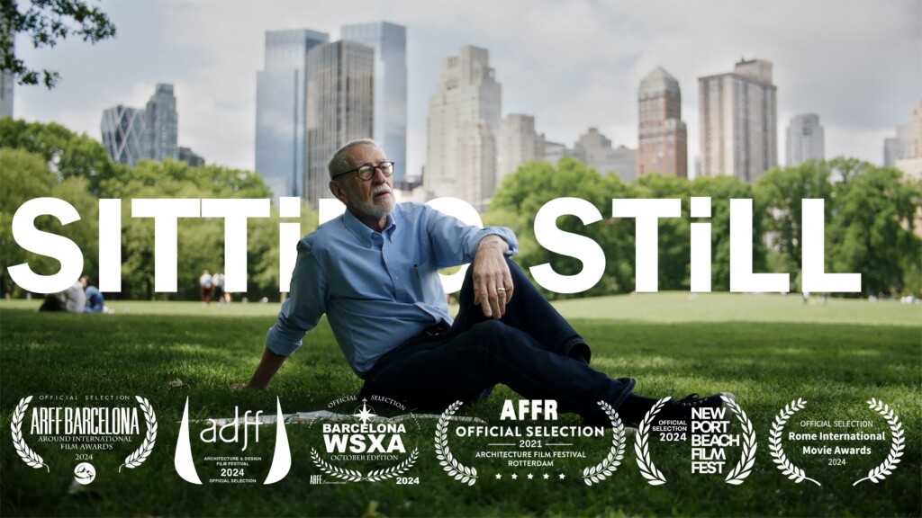 Sitting Still Film Poster showing Laurie Olin sitting in Central Park