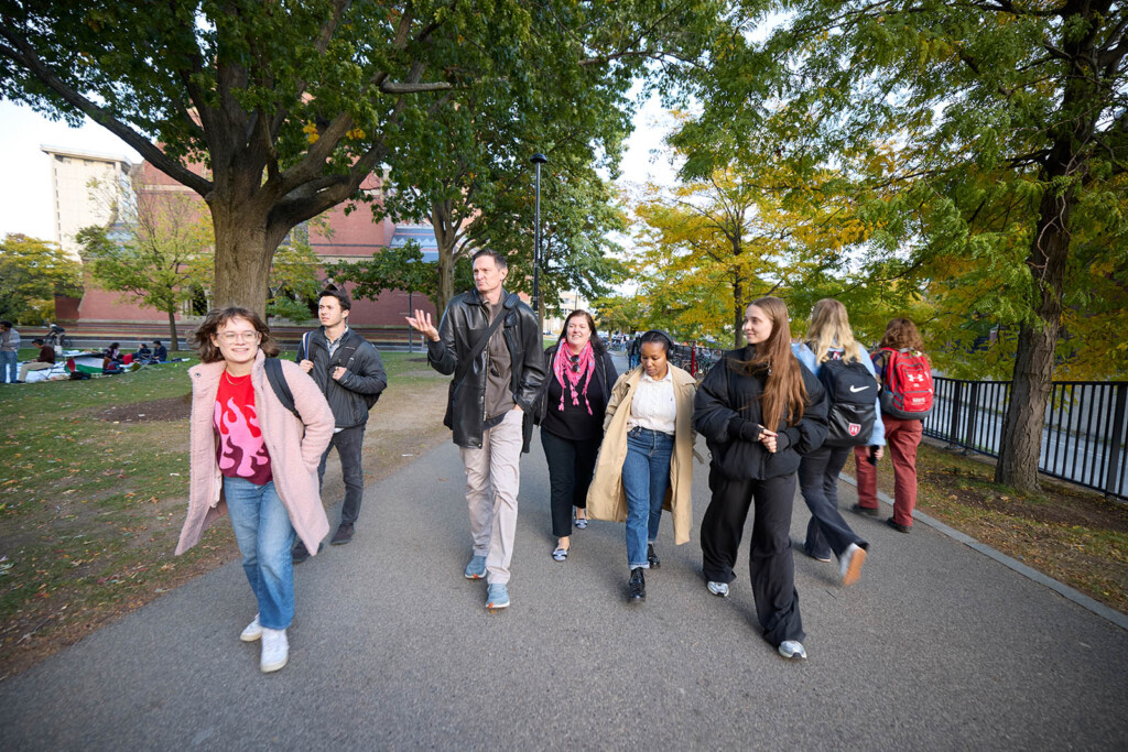 Eric Henson leads a walking tour